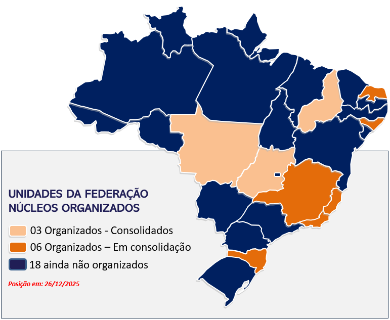 Mapa das Unidades da Federação com auditoria especializada